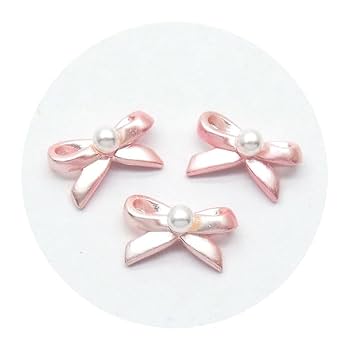 パールリボンパーツ③ Amazon.co.jp: ネイル メタル パーツ パール リボン 3個入り 98